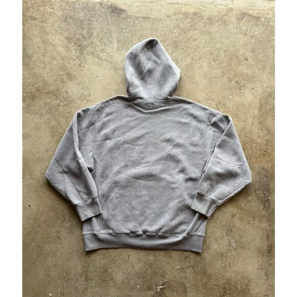 Vintage 90s/00s Gap Blue Jeans Reverse Weave Style Gray Hoodie Size Large - Picture 2 of 8